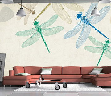 3D Blue Dragonfly WC106 Wall Murals