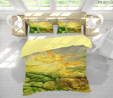 3D Golden Elf Leaves 7015 Ciruelo Bedding Bed Pillowcases Quilt
