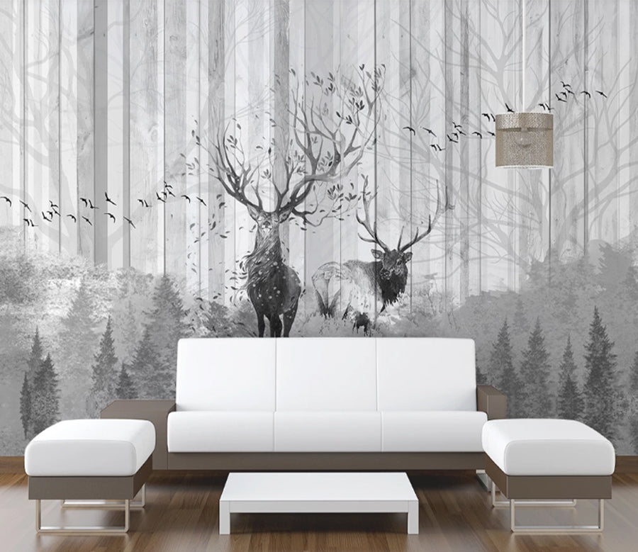 3D Black Fawn WC2217 Wall Murals