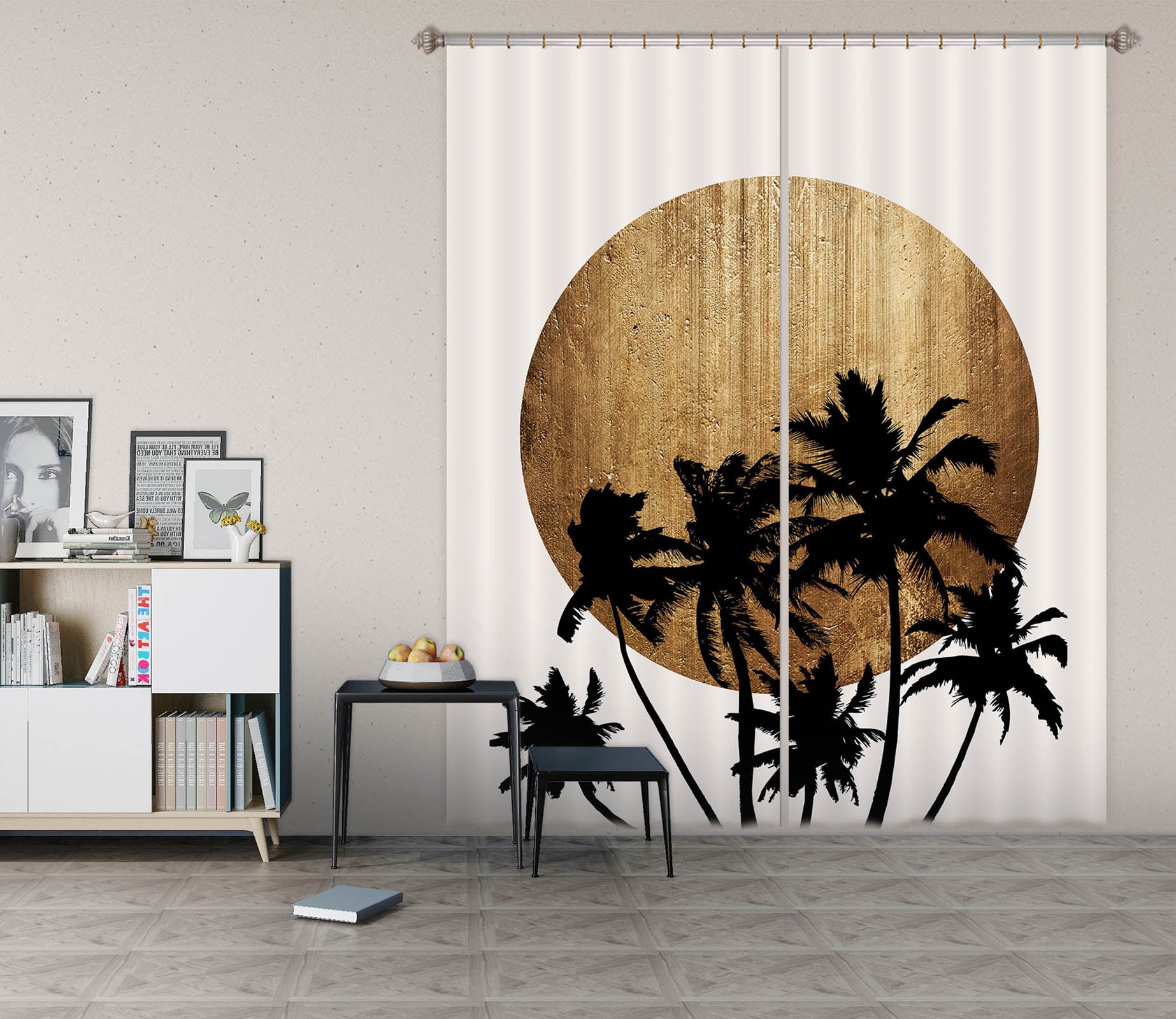 3D Miami Beach 1082 Boris Draschoff Curtain Curtains Drapes