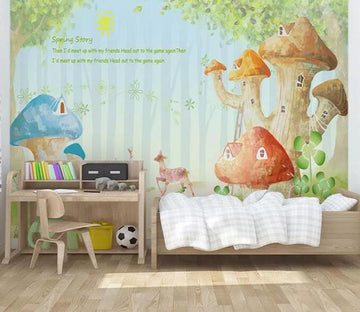 3D Colored Mushrooms 584 Wall Murals Wallpaper AJ Wallpaper 2 
