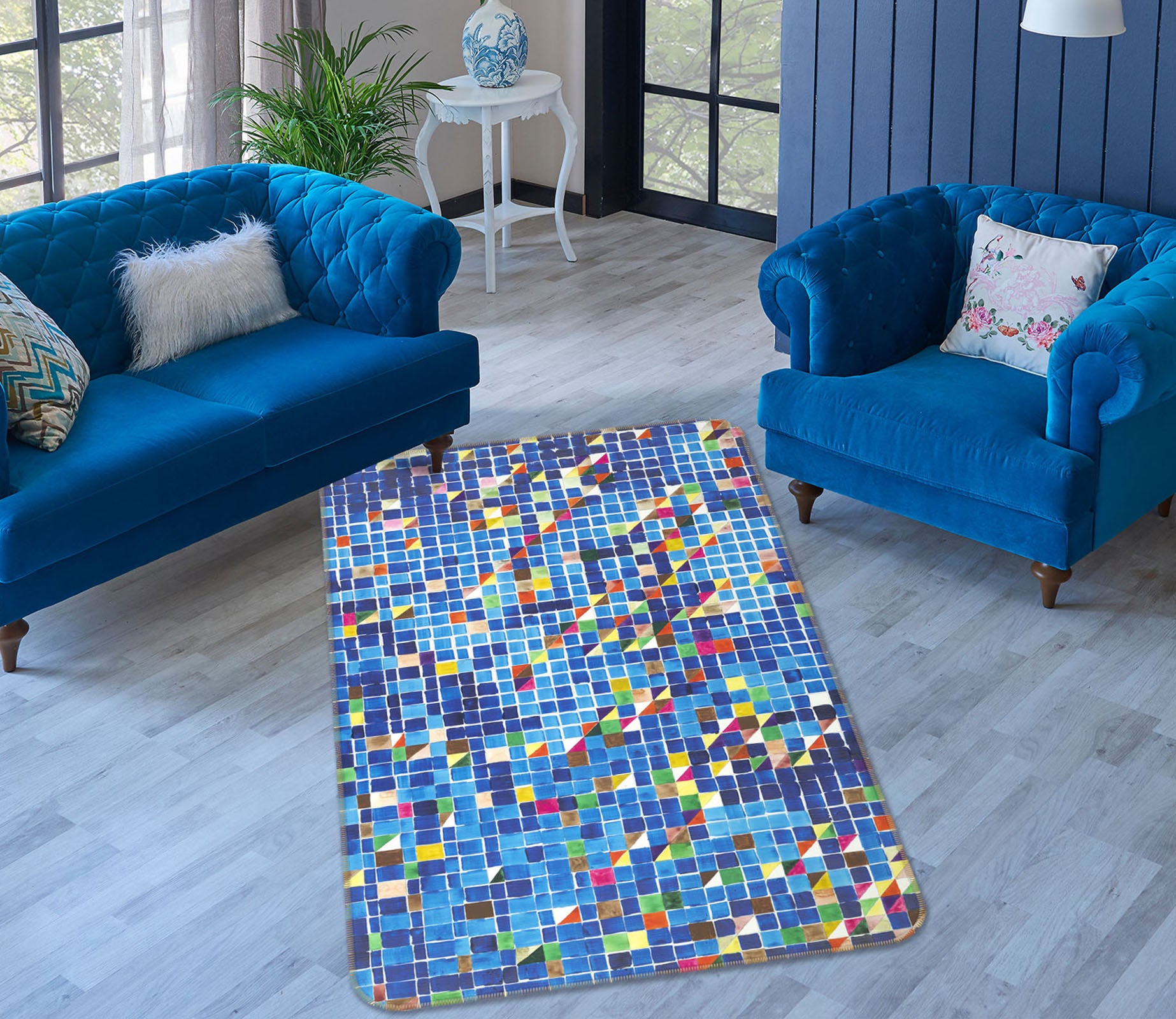 3D Color Brick 3029 Allan P. Friedlander Rug Non Slip Rug Mat