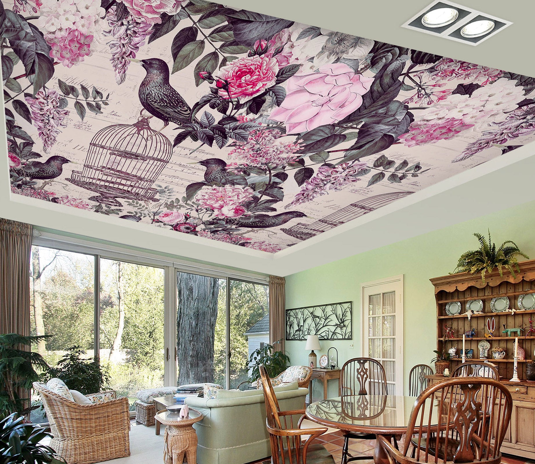 3D Birdcage Leaves 964 Andrea Haase Ceiling Wallpaper Murals