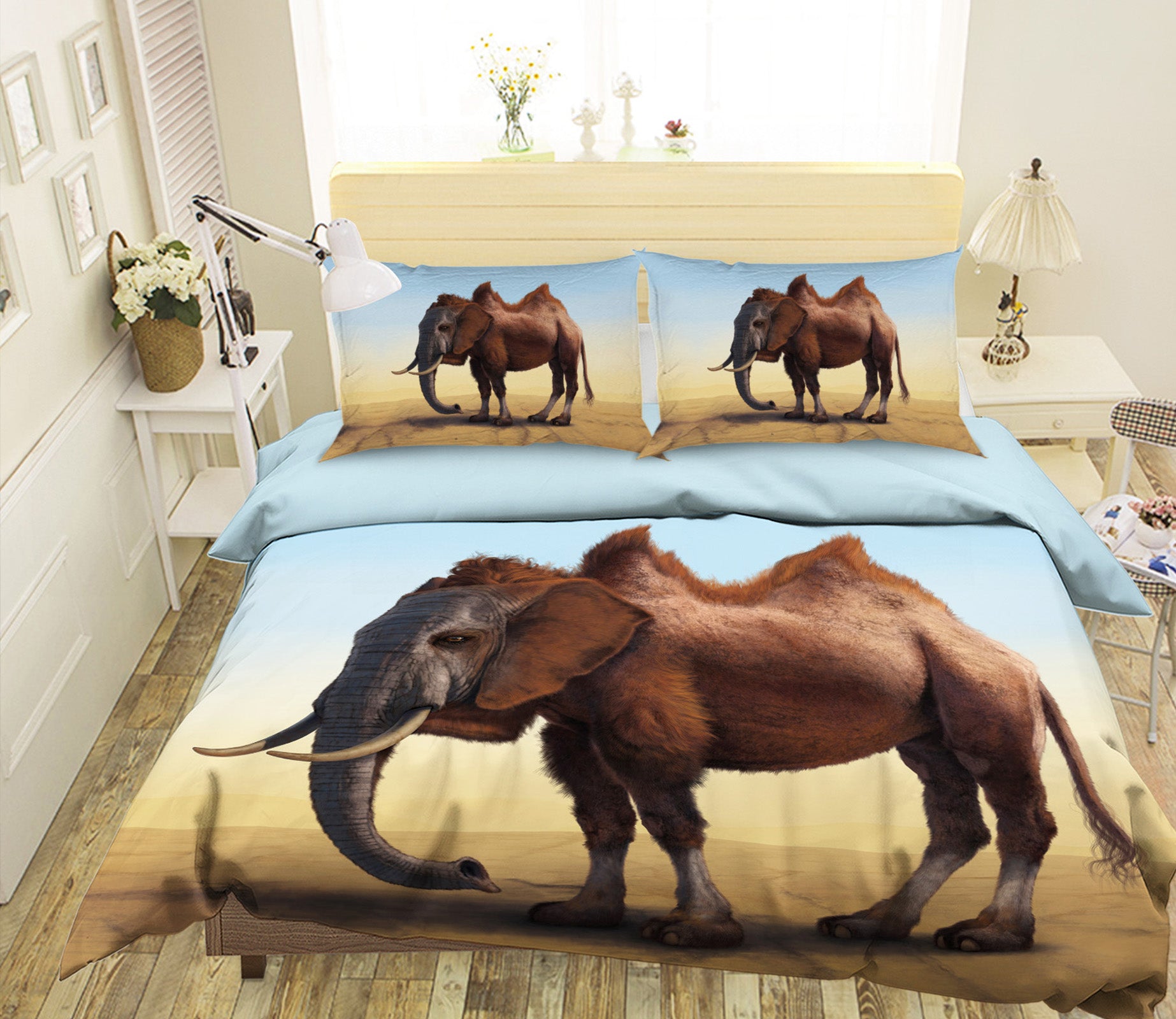 3D Camelephant Grassland 024 Bed Pillowcases Quilt Exclusive Designer Vincent