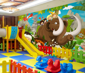 3D Cartoon Mammoth 1419 Indoor Play Centres Wall Murals