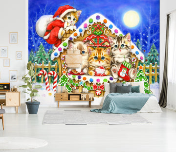 3D Christmas Cat House 5416 Kayomi Harai Wall Mural Wall Murals