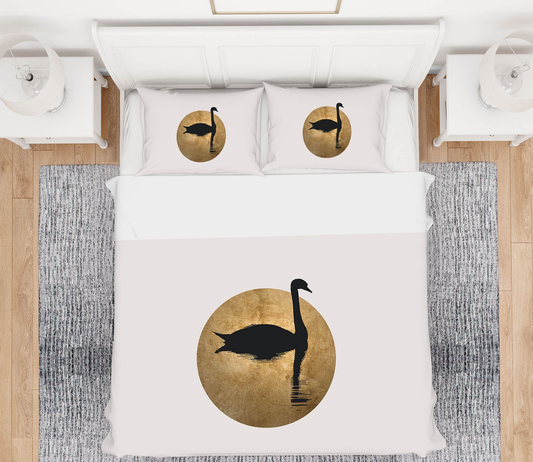 3D The Swan 225 Boris Draschoff Bedding Bed Pillowcases Quilt