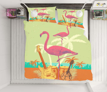 3D Flamingo Flock 2117 Showdeer Bedding Bed Pillowcases Quilt