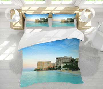 3D Seaside Hotel 8693 Kathy Barefield Bedding Bed Pillowcases Quilt