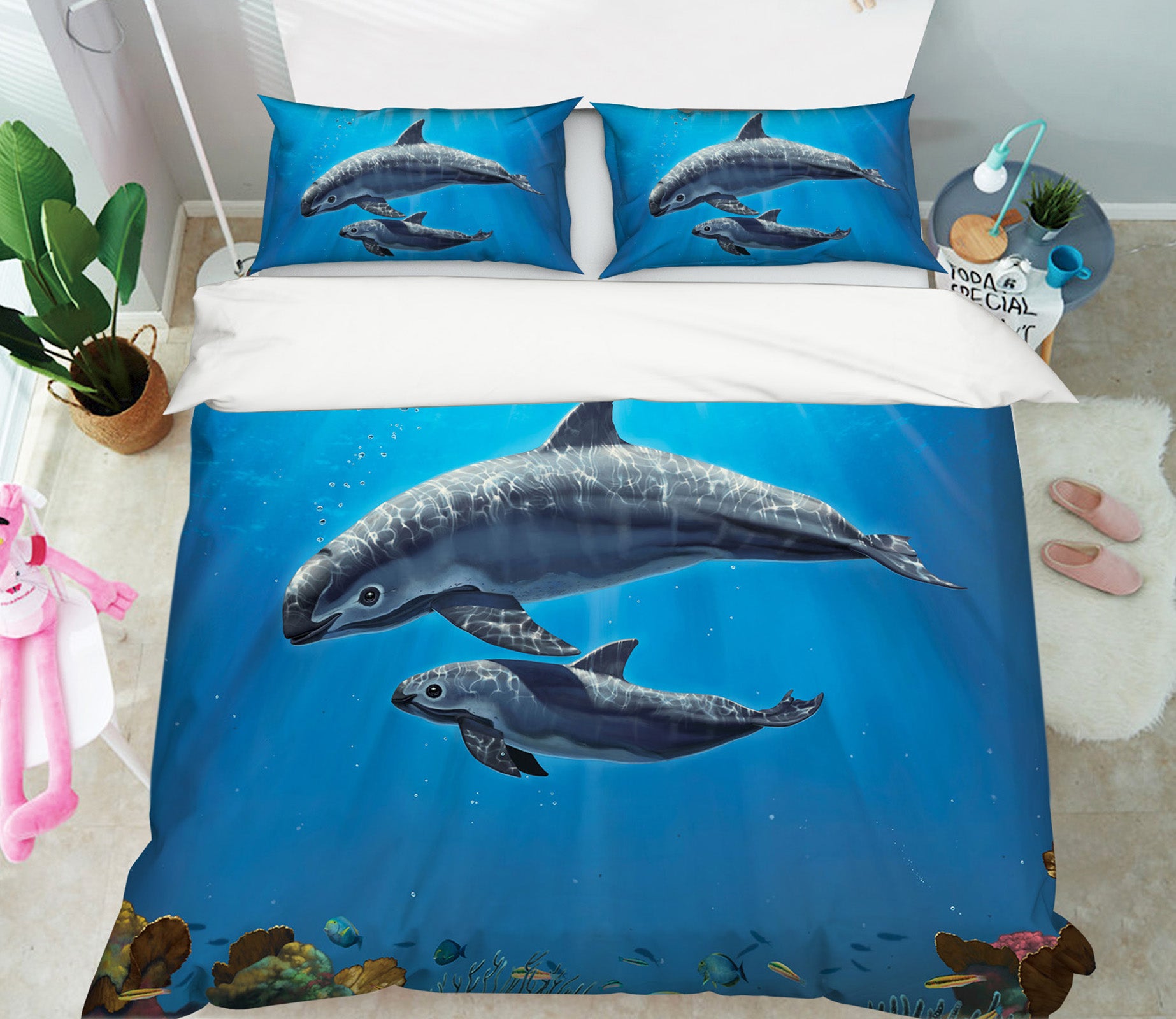 3D Vaquita Critically Endangered 098 Bed Pillowcases Quilt Exclusive Designer Vincent