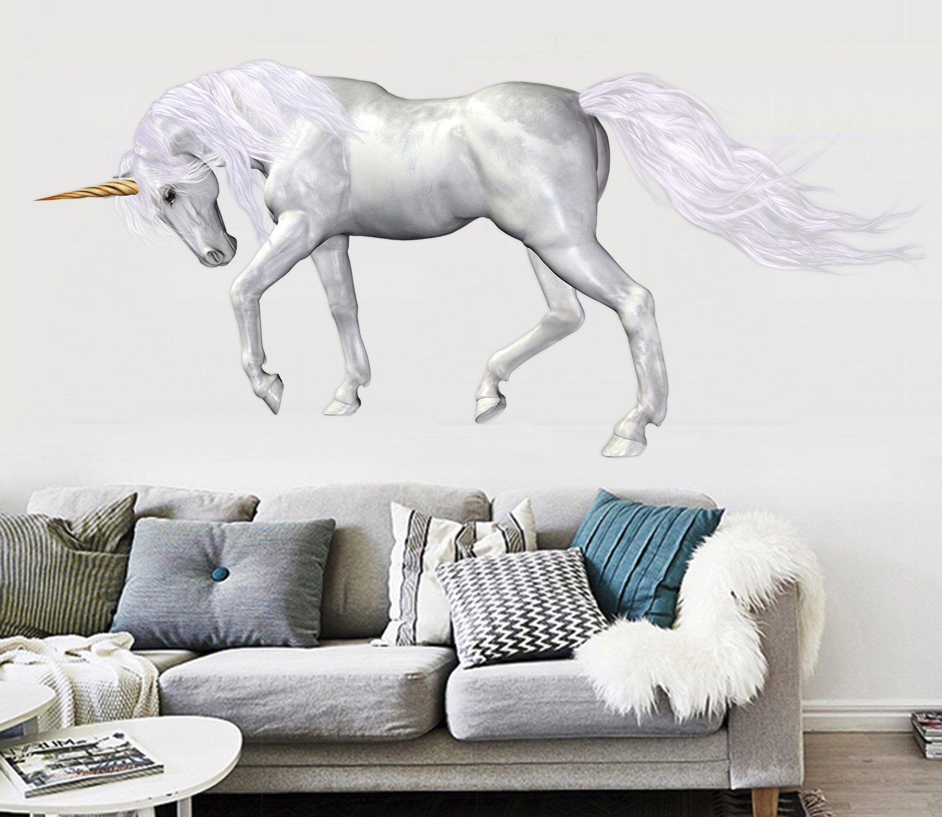 3D Horn Of Unicorn 007 Animals Wall Stickers Wallpaper AJ Wallpaper 