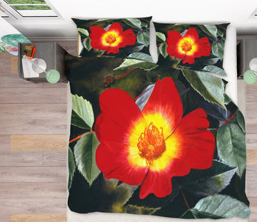 3D Red Flowers 11059 Matthew Holden Bates Bedding Bed Pillowcases Quilt
