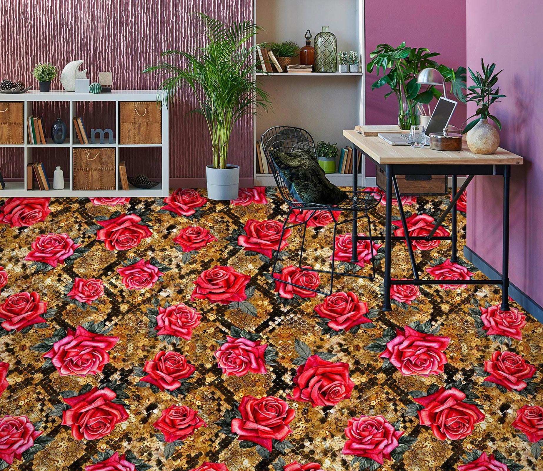 3D Red Rose Miss 143 Floor Mural  Wallpaper Murals Rug & Mat Print Epoxy waterproof bath floor