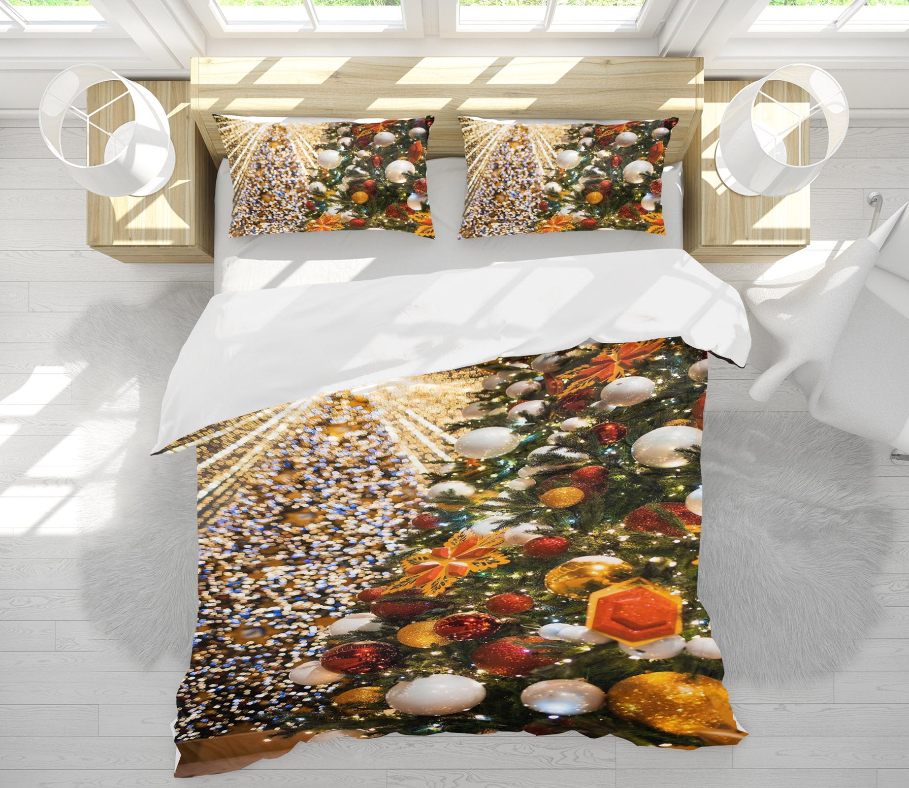 3D Tree Pendant 53045 Christmas Quilt Duvet Cover Xmas Bed Pillowcases