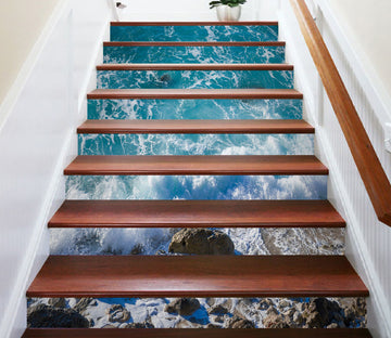 3D Beautiful Sea Water 237 Stair Risers