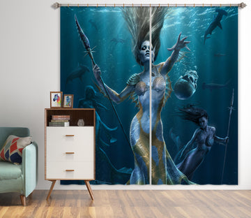 3D Mermaid 5083 Tom Wood Curtain Curtains Drapes