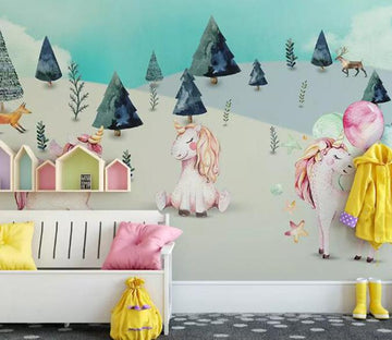 3D Unicorn Forest 648 Wall Murals Wallpaper AJ Wallpaper 2 