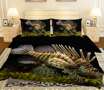 3D Lionfish Seabed 086 Bed Pillowcases Quilt