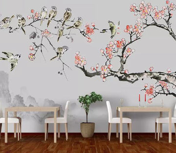 3D Flower Bird WG02 Wall Murals Wallpaper AJ Wallpaper 2 