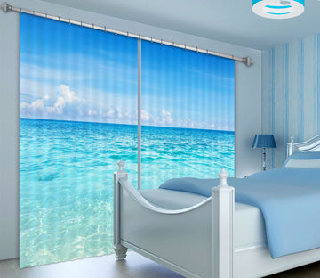 3D Blue Sea 104 Curtains Drapes