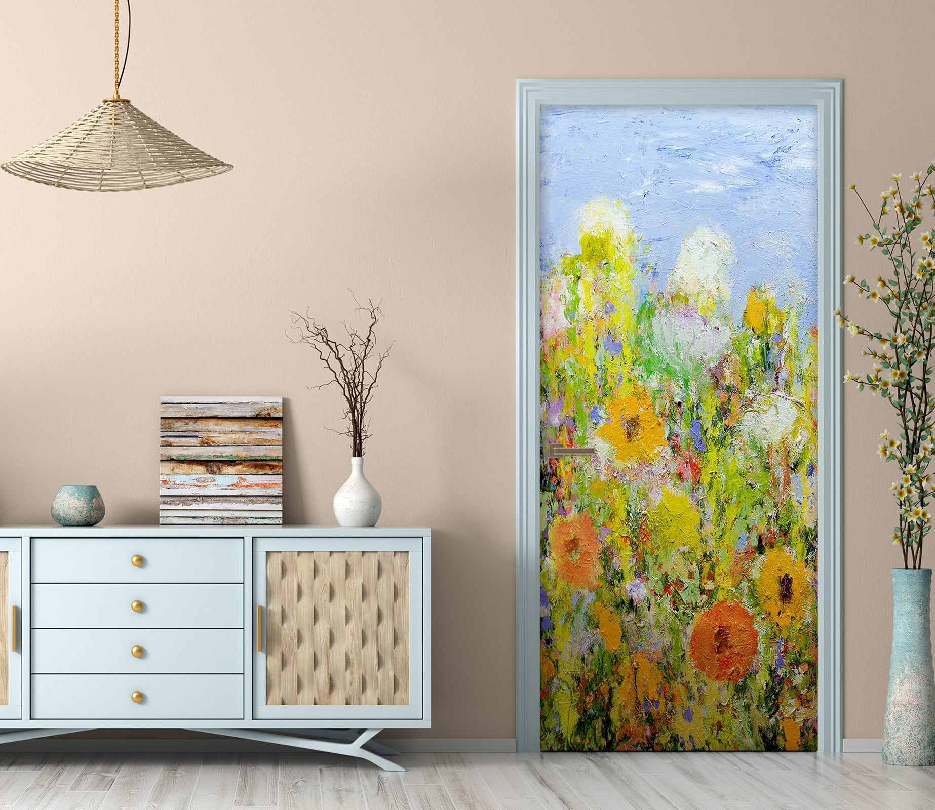 3D Flower Bush Painting 93212 Allan P. Friedlander Door Mural