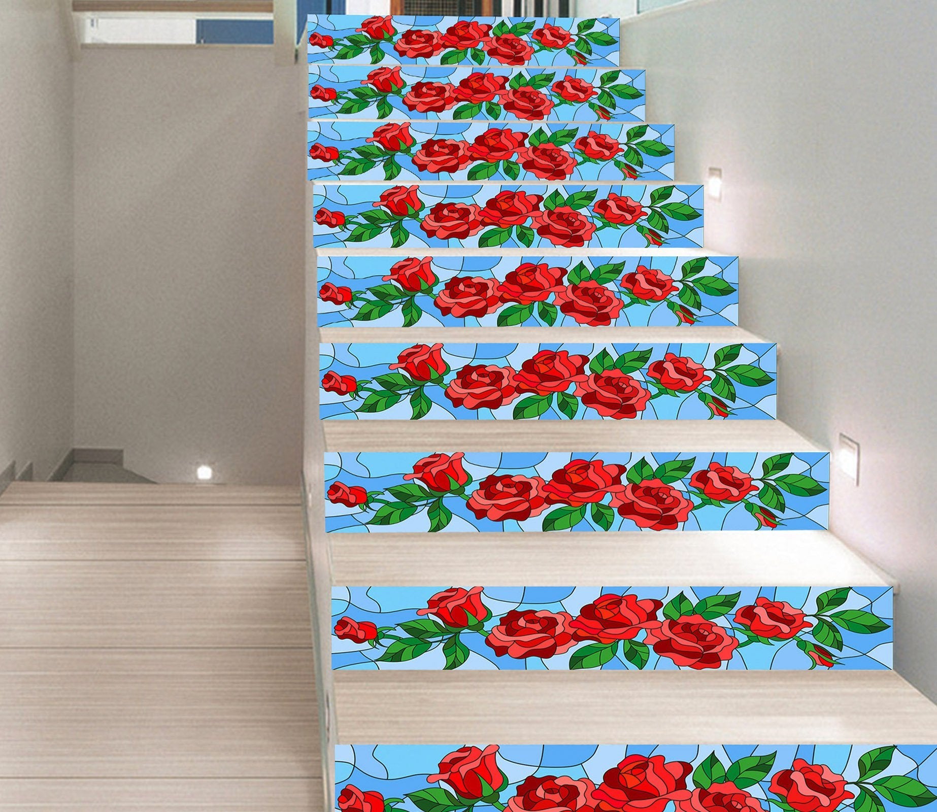 3D Red Rose 2109 Stair Risers Wallpaper AJ Wallpaper 