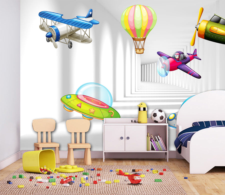 3D Balloon Plane WC020 Wall Murals