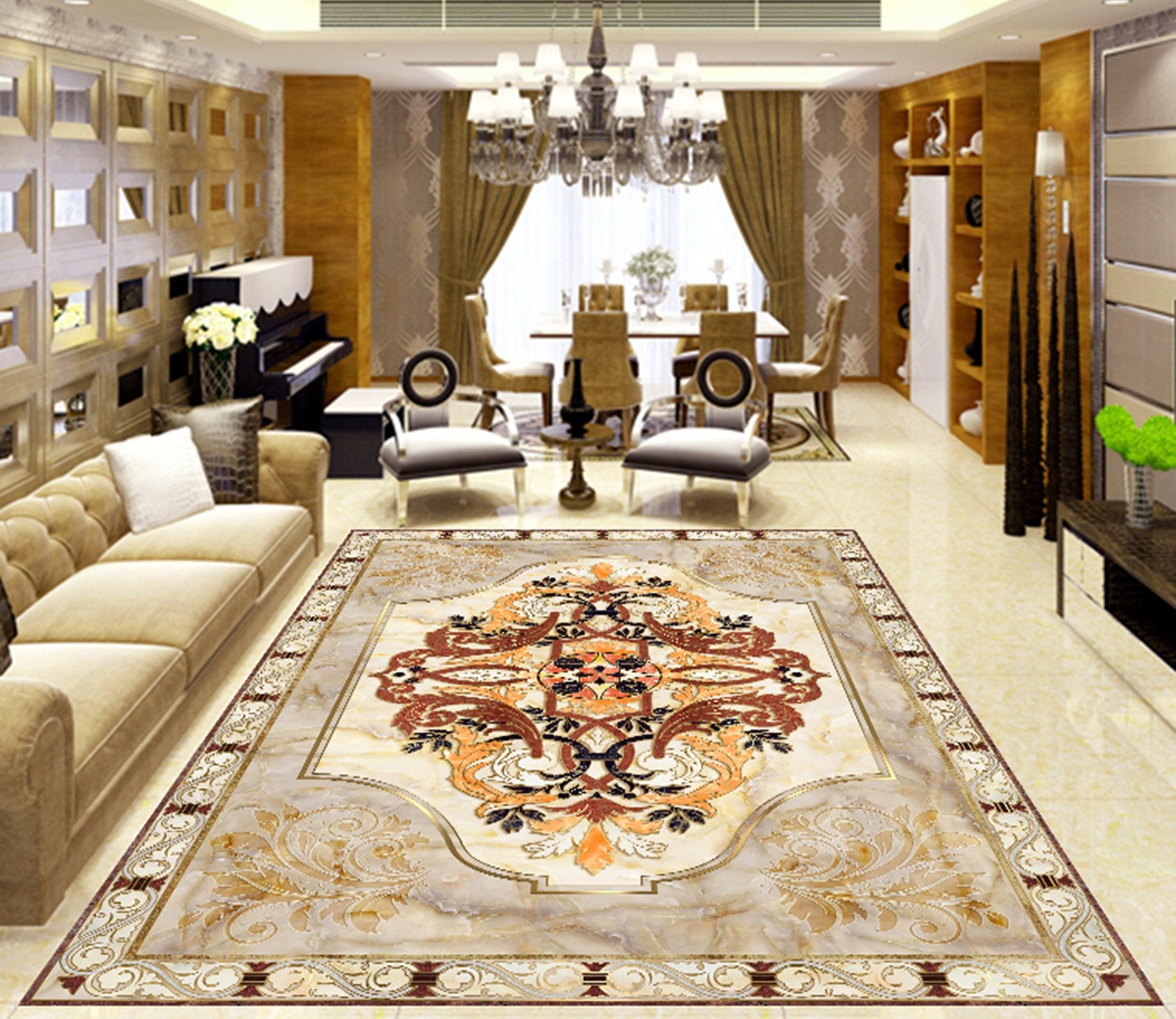 3D Religious Pattern WG177 Floor Mural Wallpaper AJ Wallpaper 2 