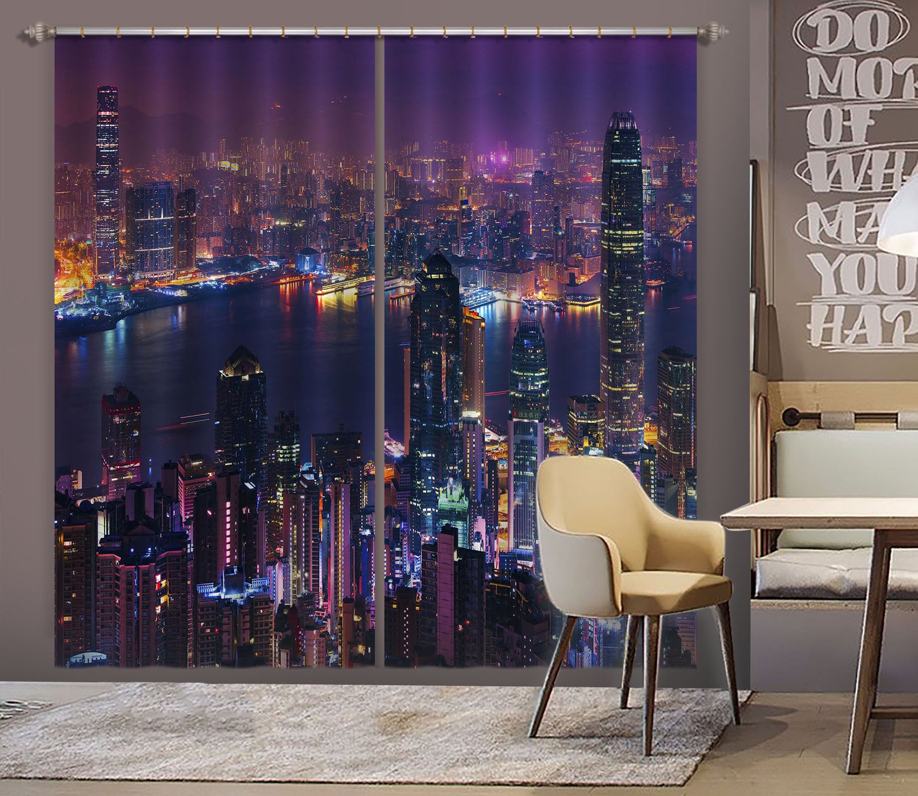 3D City Lights 179 Marco Carmassi Curtain Curtains Drapes