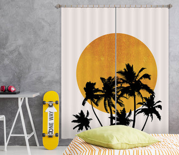 3D Miami Beach Sunset 1083 Boris Draschoff Curtain Curtains Drapes