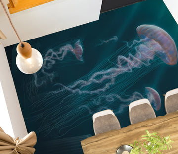 3D Jellyfish 98183 Vincent Floor Mural  Wallpaper Murals Self-Adhesive Removable Print Epoxy