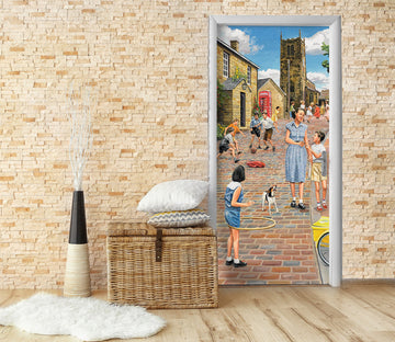 3D Street Building Child People 103174 Trevor Mitchell Door Mural