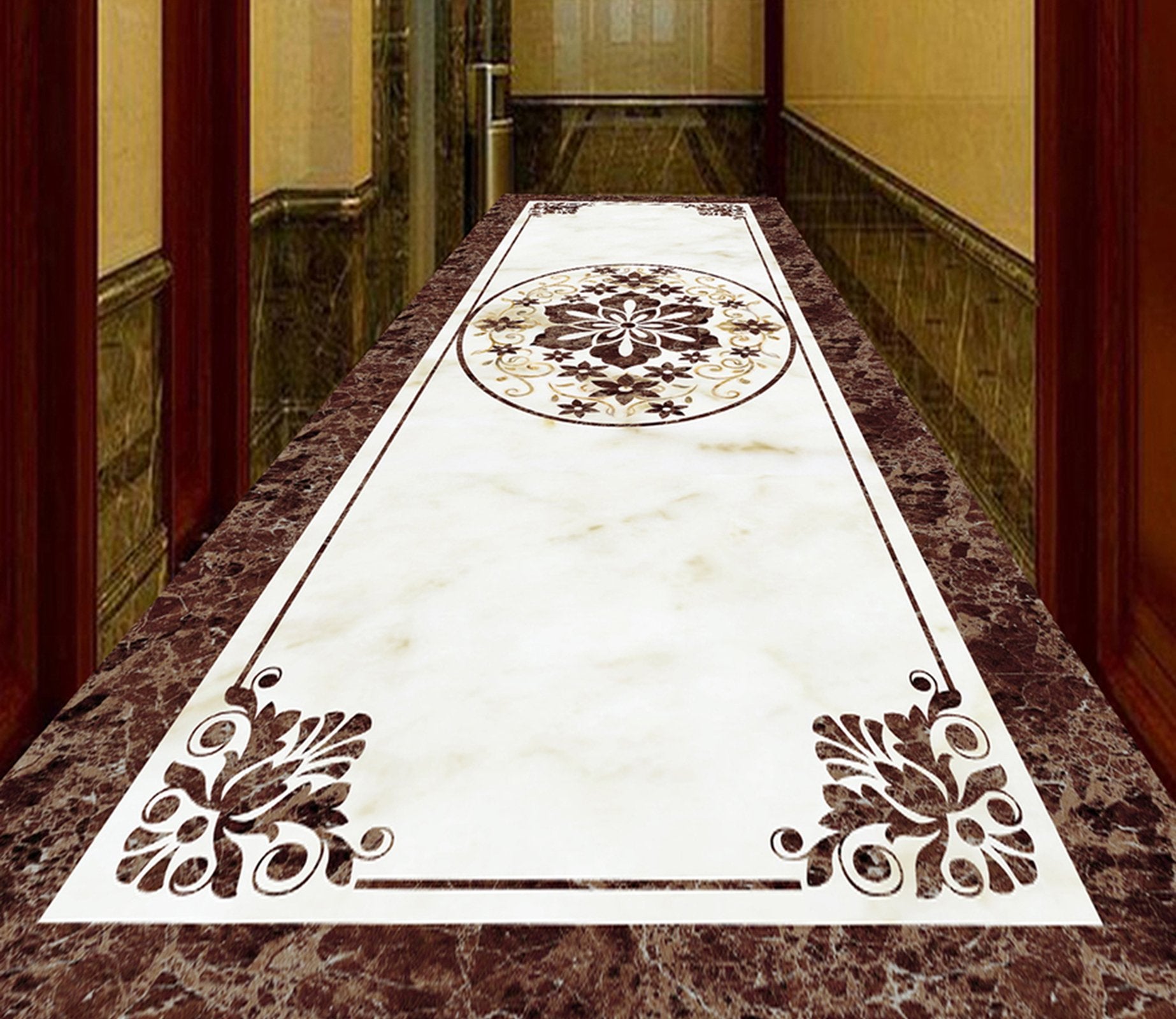 3D Round Dark Red WG635 Floor Mural Wallpaper AJ Wallpaper 2 