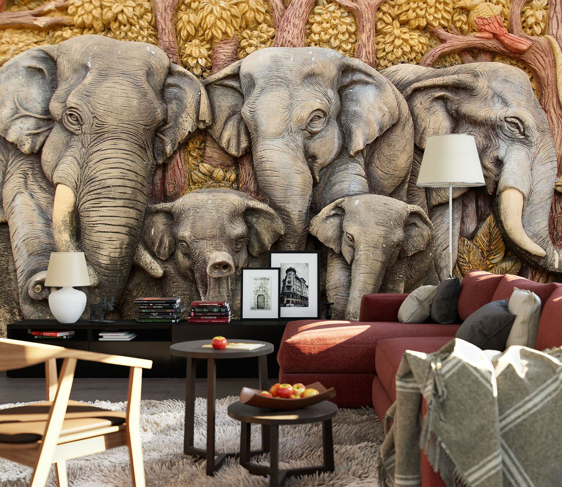 3D Elephant Statue 1481 Wall Murals