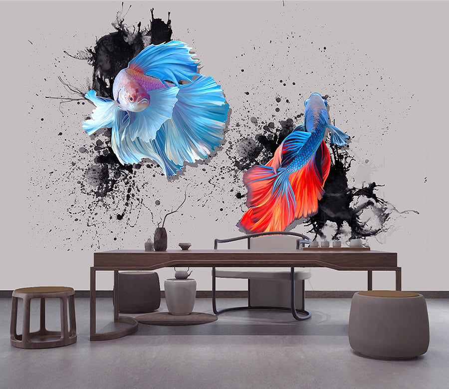 3D Cute Fish WG224 Wall Murals