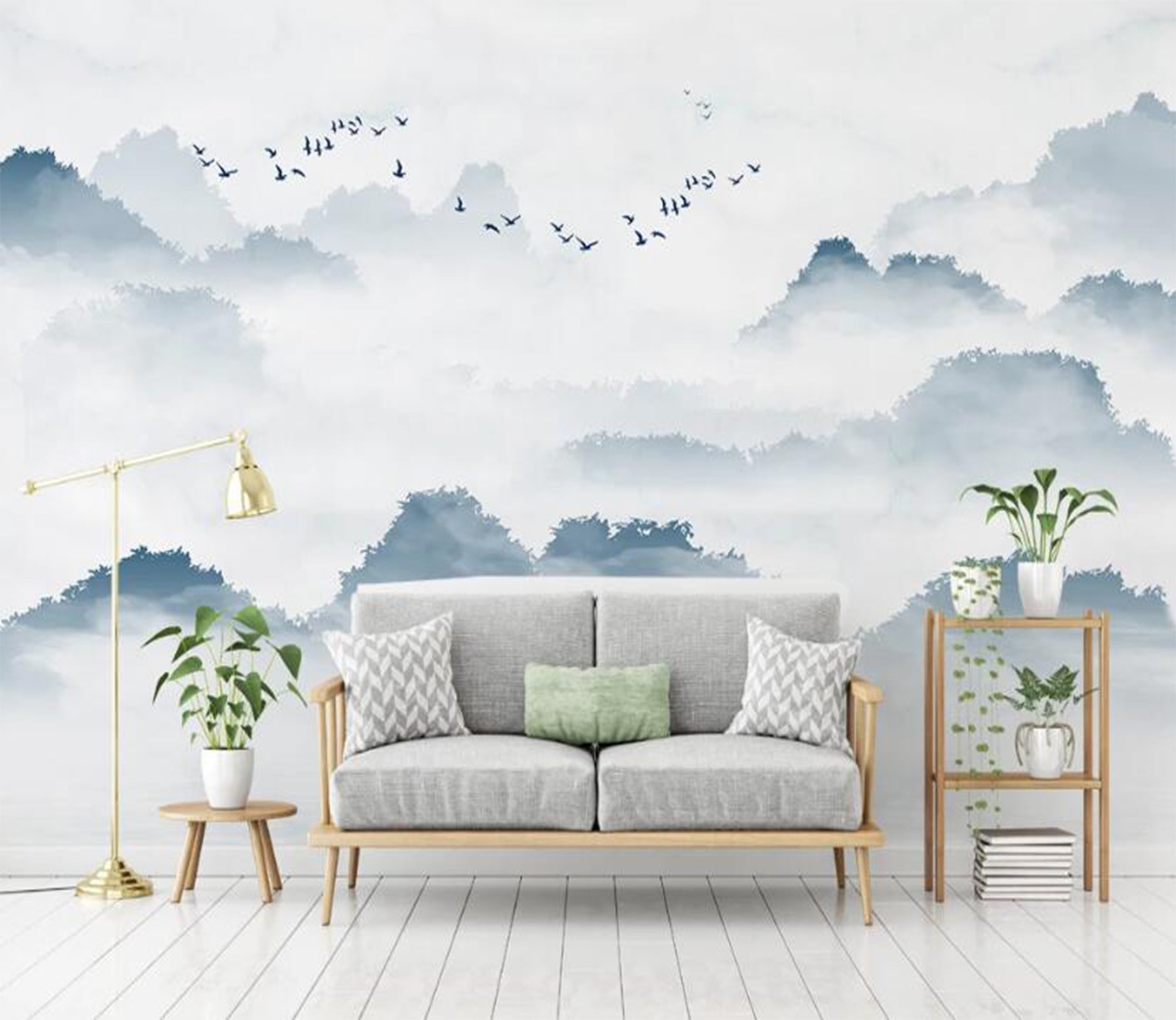 3D Light Blue Landscape 2122 Wall Murals
