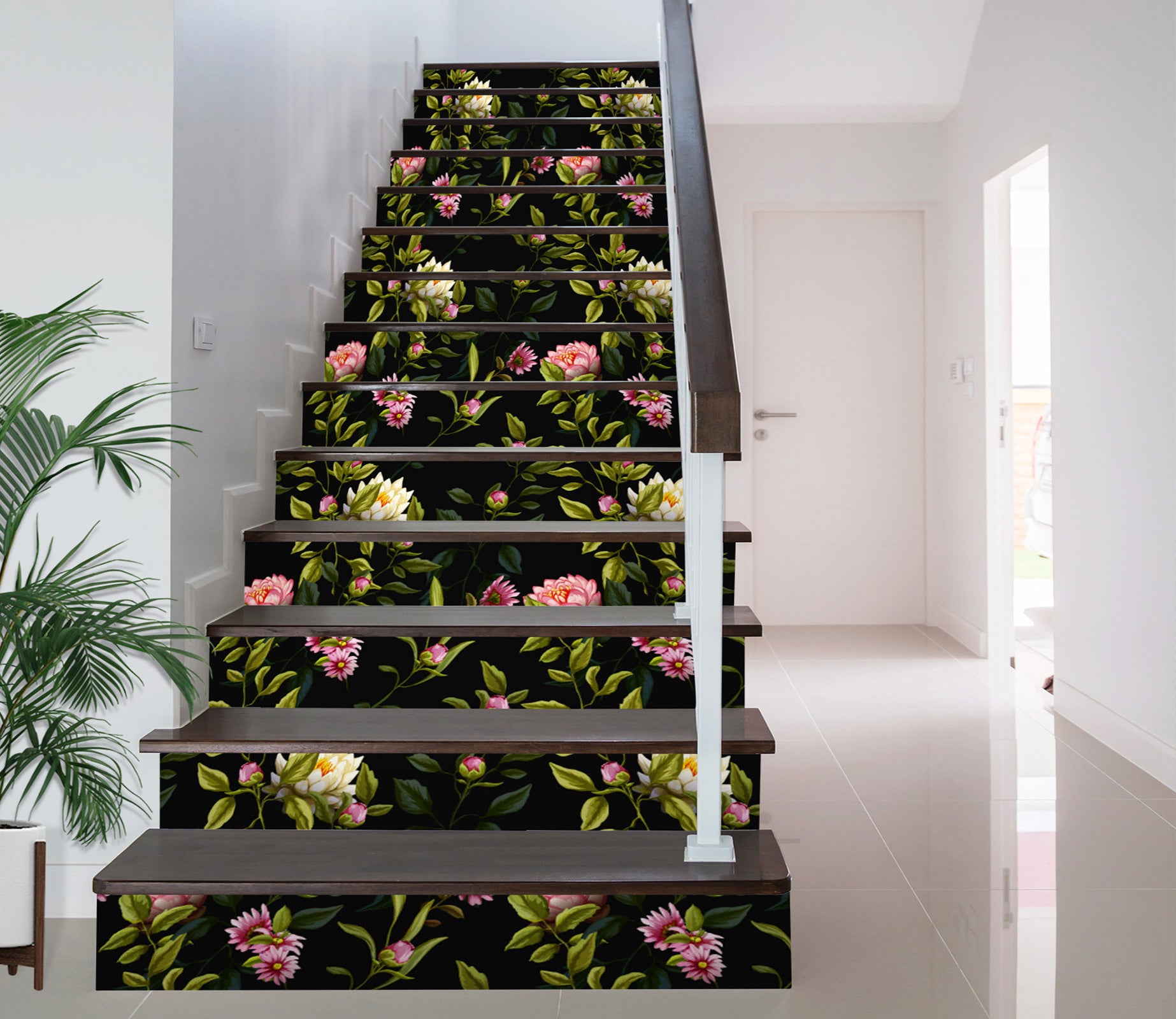 3D Bright Flowers 464 Stair Risers