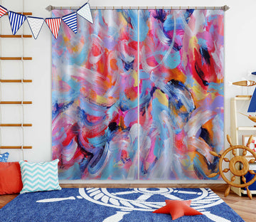 3D Blue Pink 2424 Misako Chida Curtain Curtains Drapes