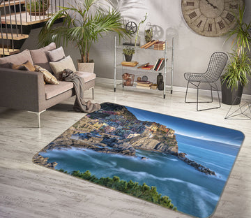 3D Blue Island 1162 Marco Carmassi Rug Non Slip Rug Mat