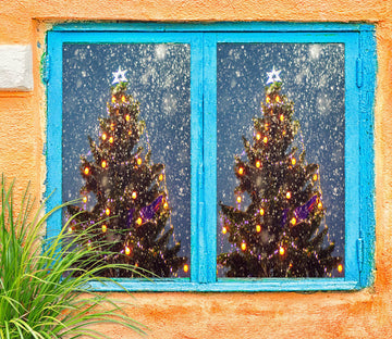 3D Tree Snow 31068 Christmas Window Film Print Sticker Cling Stained Glass Xmas