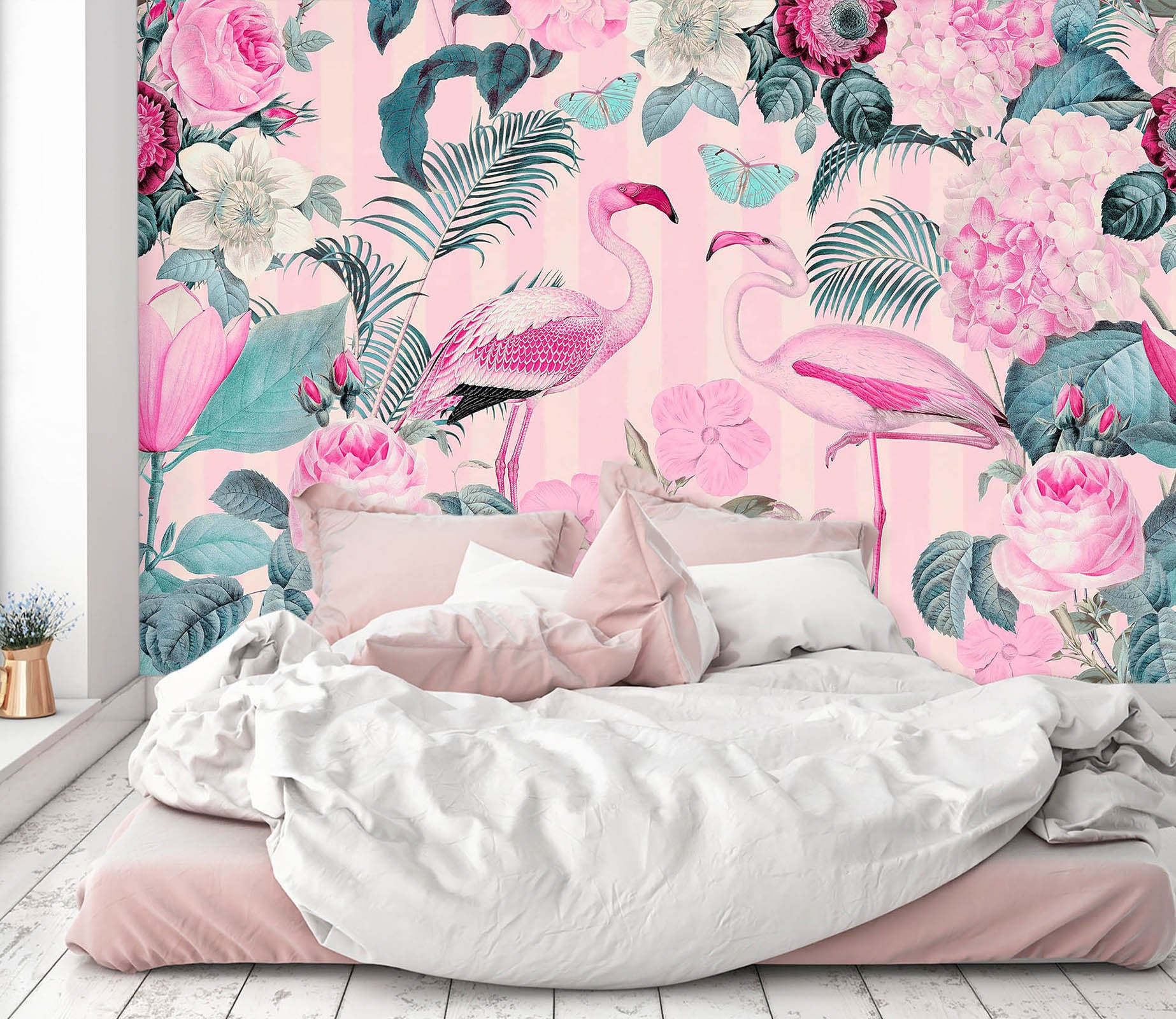 3D Flamingo Forest 1411 Andrea haase Wall Mural Wall Murals