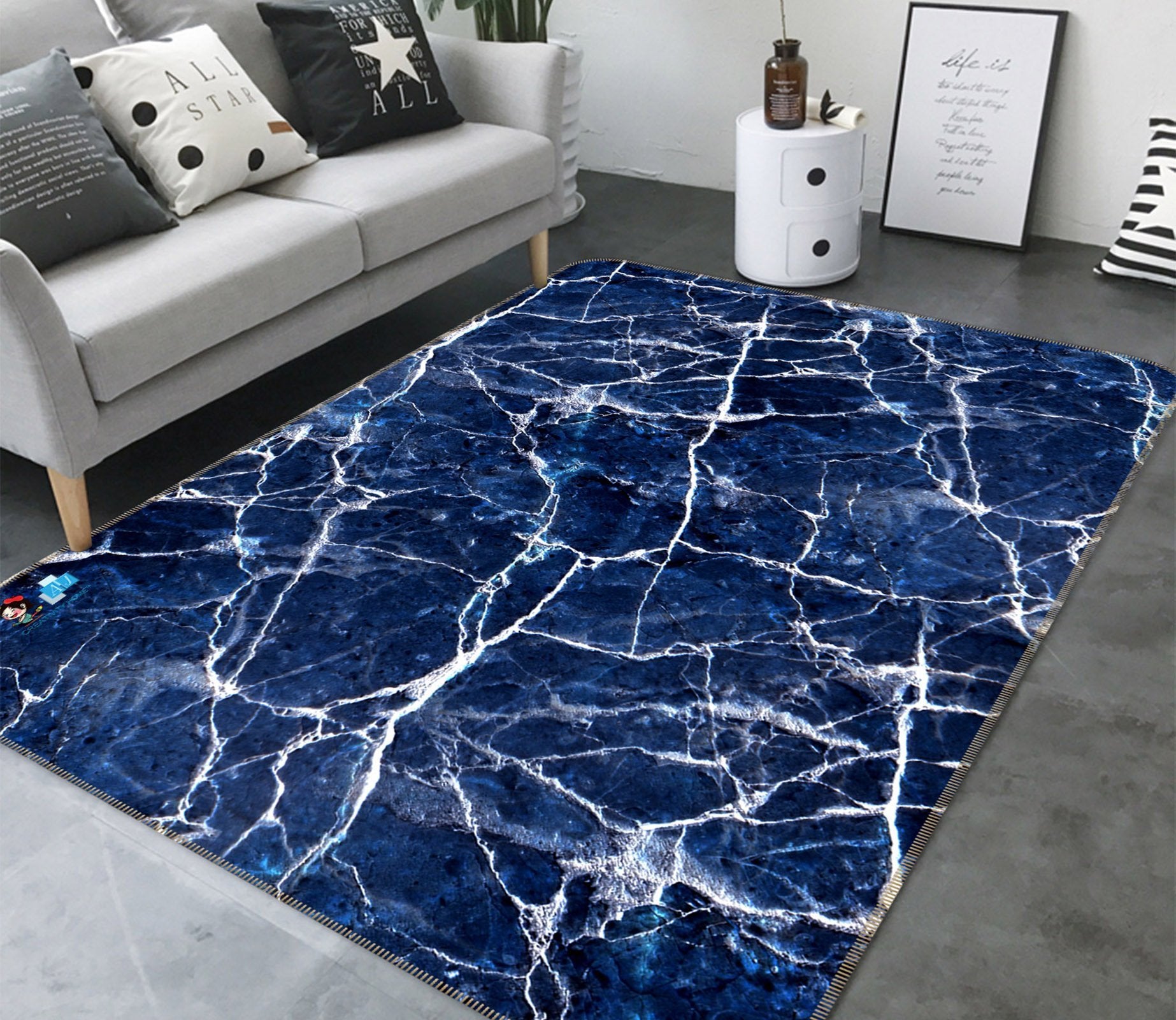 3D Irregular Square 38 Non Slip Rug Mat Mat AJ Creativity Home 