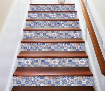 3D Vintage Handmade Mosaic 674 Marble Tile Texture Stair Risers Wallpaper AJ Wallpaper 