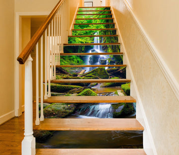3D Green In The Running Water 455 Stair Risers