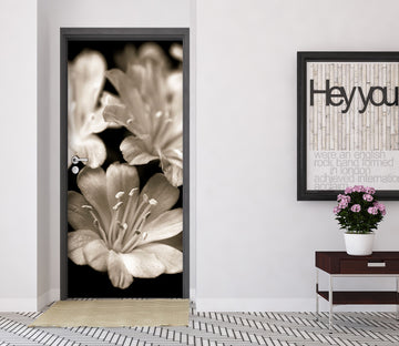 3D Grey Flowers 5011 Assaf Frank Door Mural