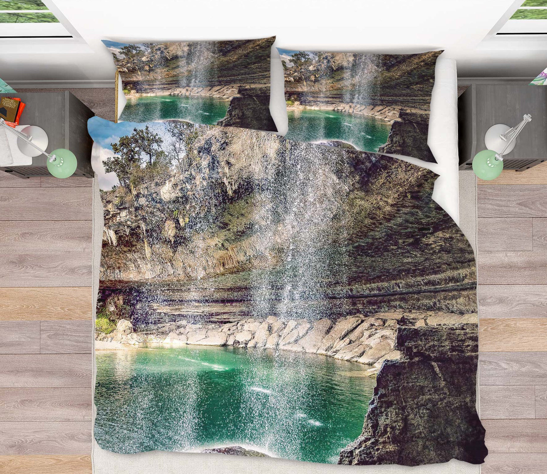 3D Stone Running Water 8525 Beth Sheridan Bedding Bed Pillowcases Quilt