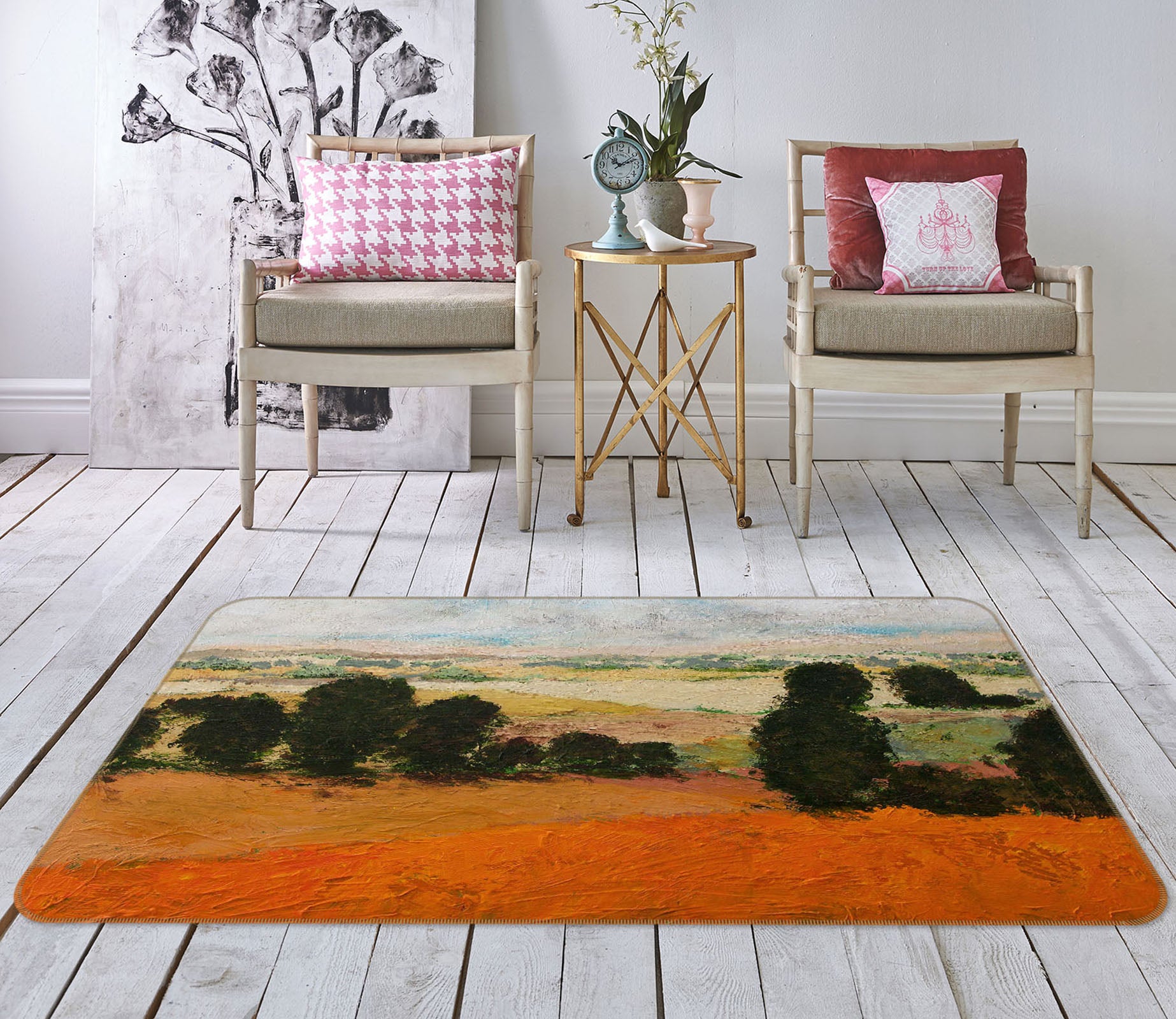 3D Prairie Tree 1077 Allan P. Friedlander Rug Non Slip Rug Mat
