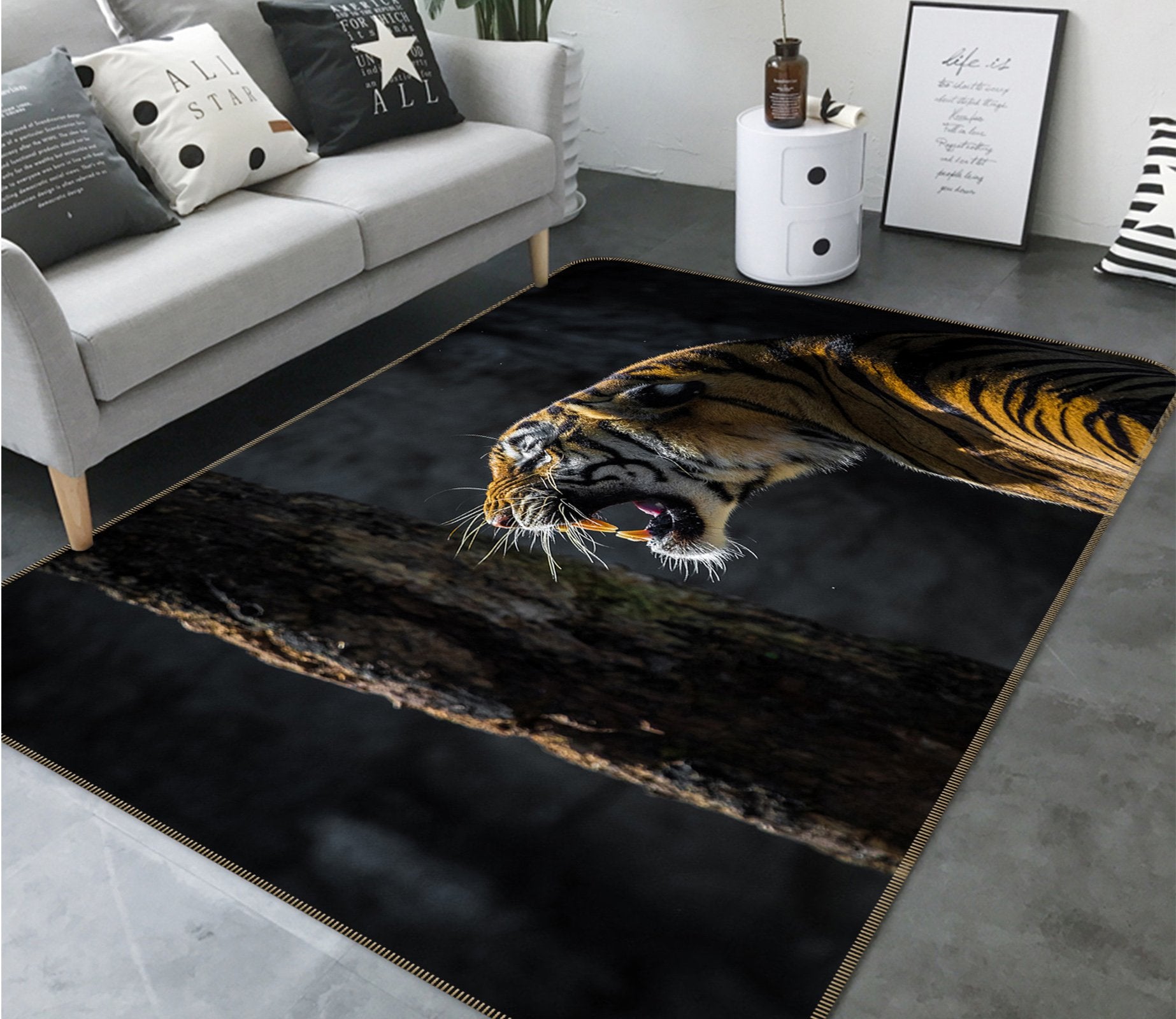 3D Tiger Howling 643 Animal Non Slip Rug Mat Mat AJ Creativity Home 