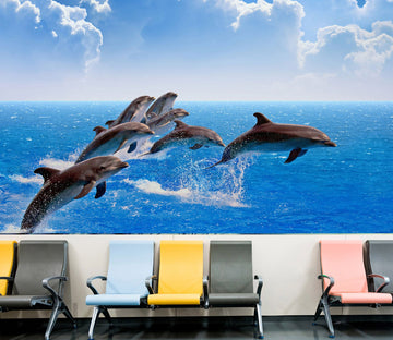 3D Beautiful Dolphin 018 Wall Murals Wallpaper AJ Wallpaper 2 