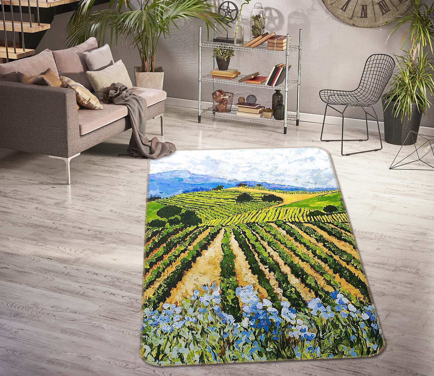 3D Early Crop 1028 Allan P. Friedlander Rug Non Slip Rug Mat